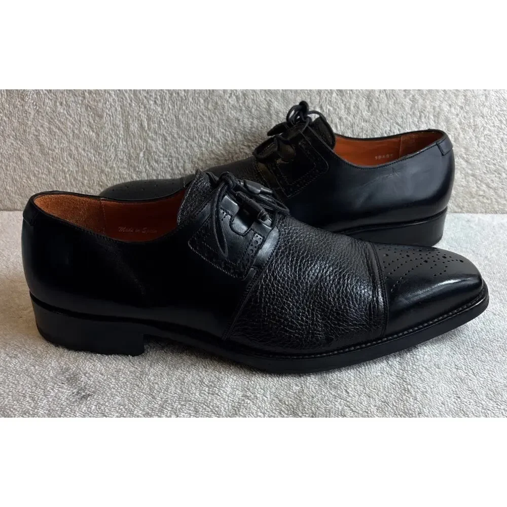 Mezlan Deerskin Ghillie Derby Shoes Black Men Size 11 M (S20069)